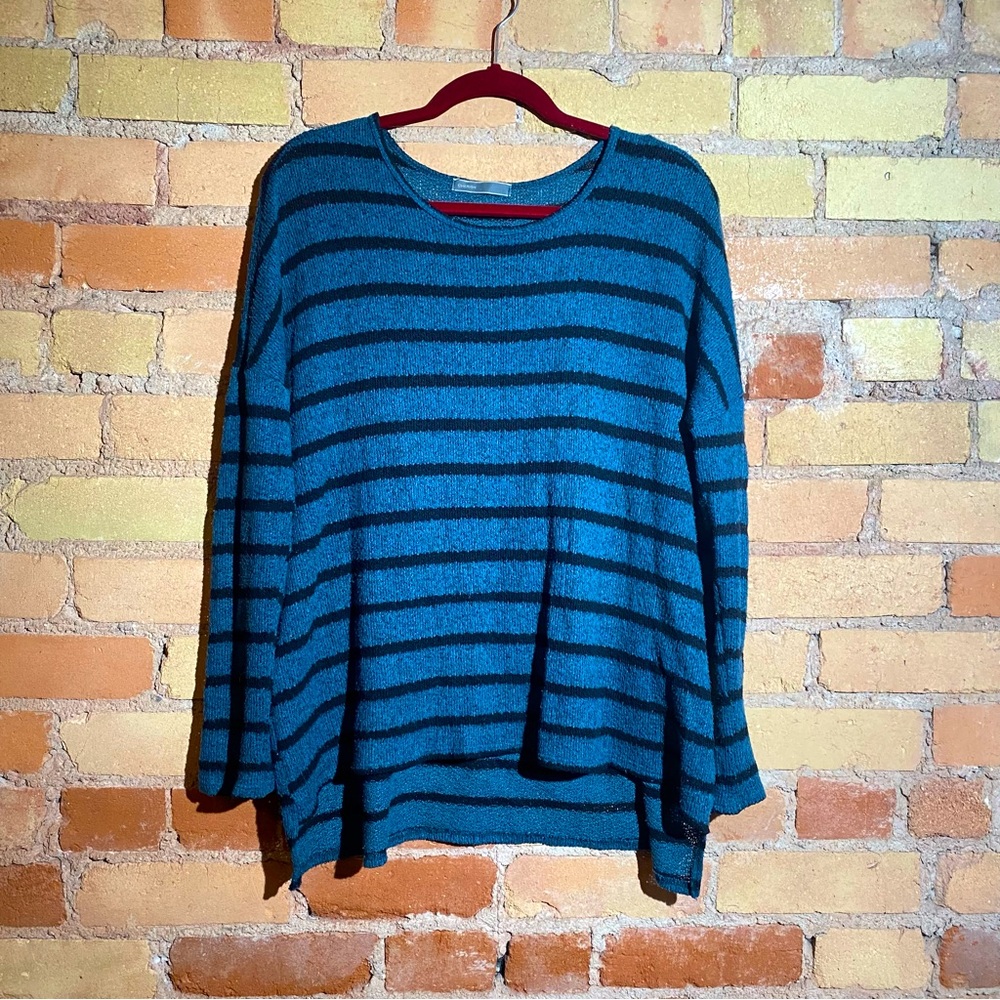 Long striped cozy sweater